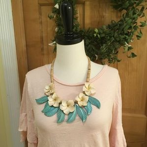 Quirky Wooden Flower Necklace